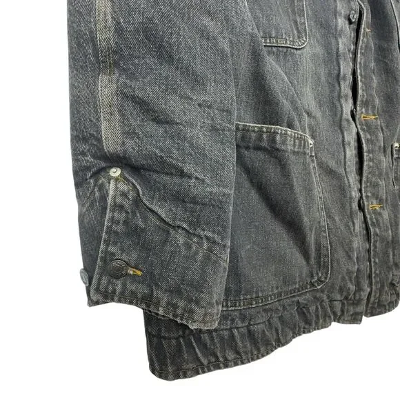 VTG 90s Ralph Lauren POLOSouthwestern BLANKET Lined Black Denim Jacket Size XL